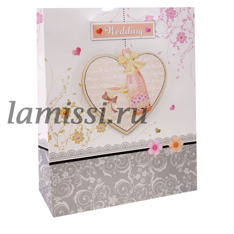 648979 Пакет ламинат коллаж ML "Свадебное шампанское" ― Ламисси. Магазин подарков