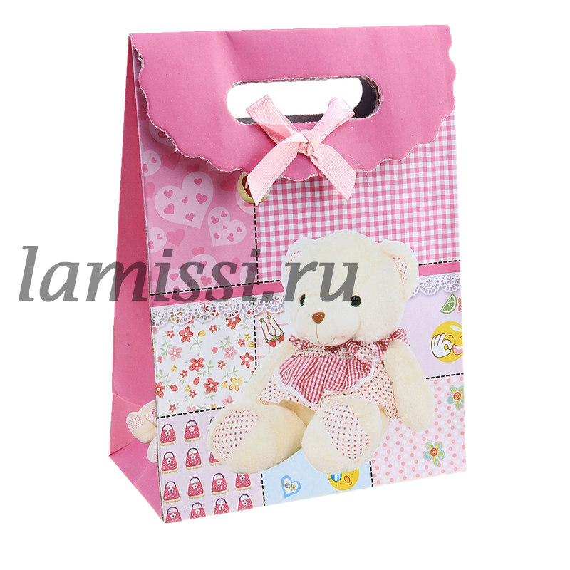 565016 Коробка-пакет сборный "Белый мишка" ― Ламисси. Магазин подарков
