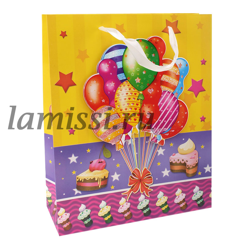 648903 Пакет ламинат коллаж MS "Тортик и воздушные шары" ― Ламисси. Магазин подарков
