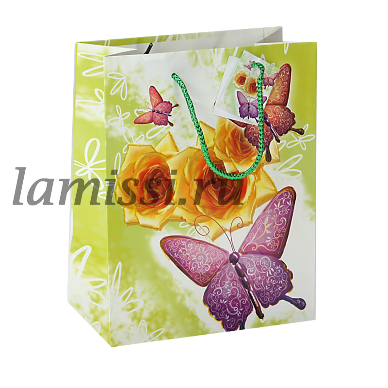 815282 Пакет бумажный "Бабочки" ― Ламисси. Магазин подарков