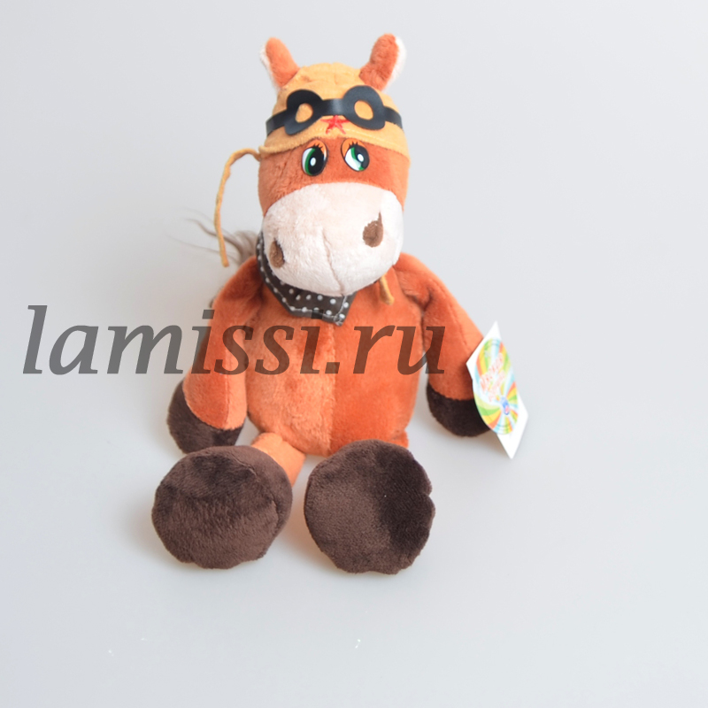 328501 Мягкая игрушка "Лошадь" в каске и очках ― Ламисси. Магазин подарков