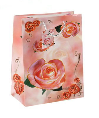 Пакет бумажный розовая роза